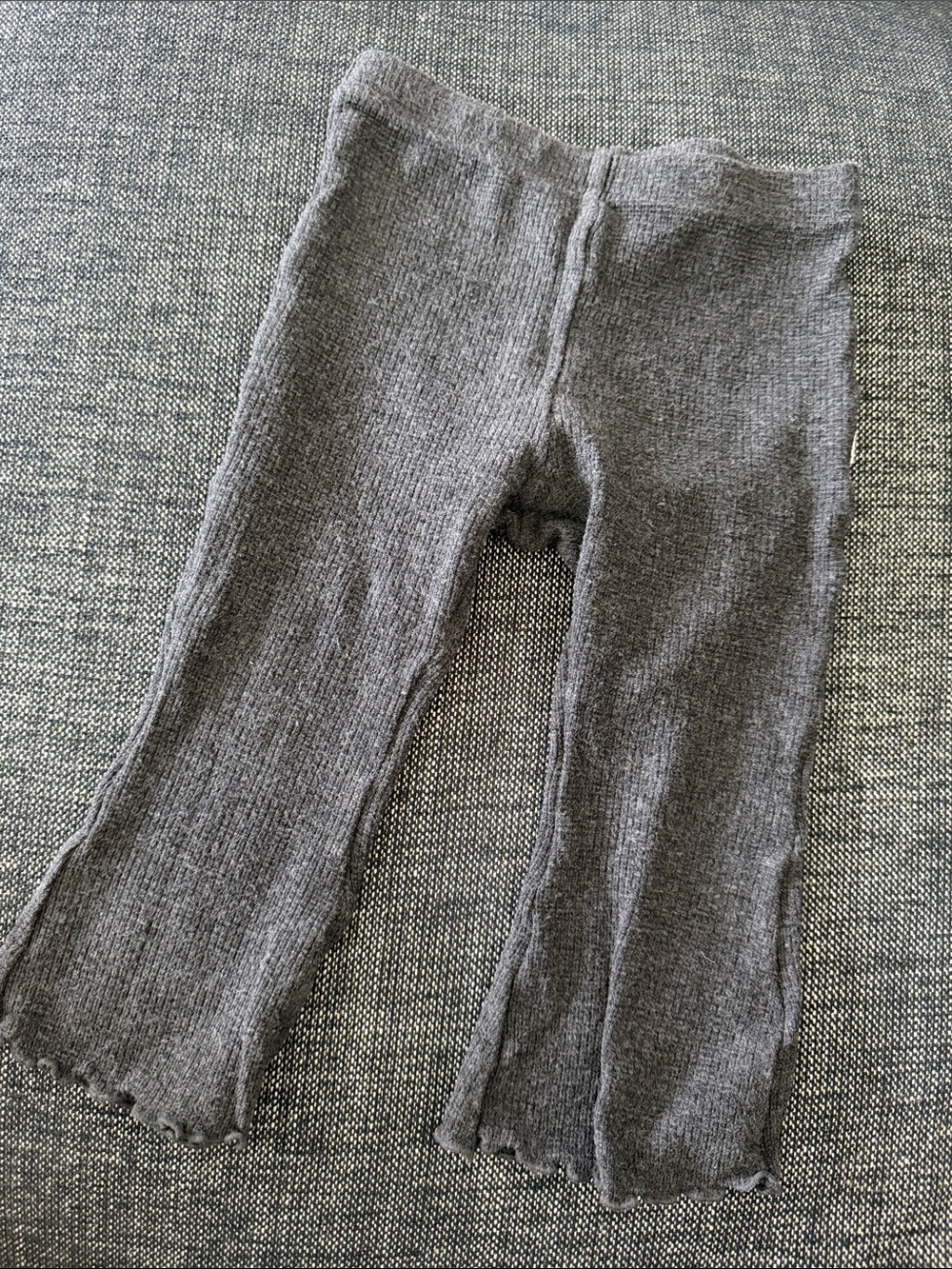 Little Sleepies Gray Ribbed Flare Leggings